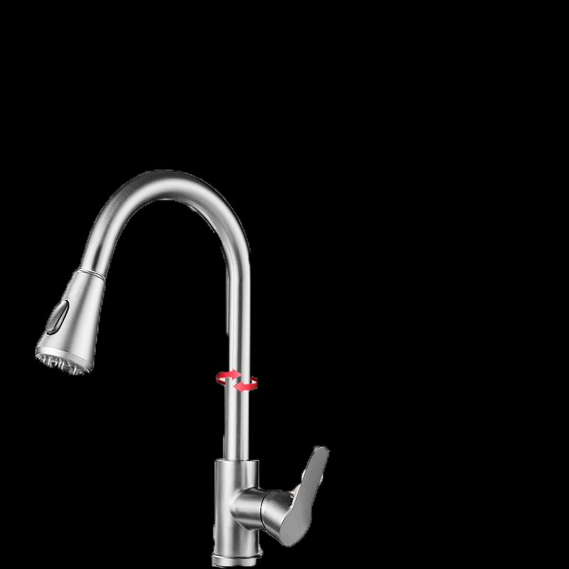 TLXT Black Pull-Out Kitchen Faucet