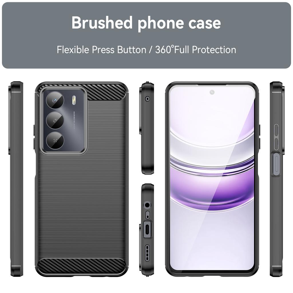 For Realme 14x 5G/V70 5G/V70s 5G Case Protective Phone Cover Carbon Fiber Texture Brushed