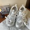 Hong Kong Style Retro Dad Shoes, New Models Show Feet, Small Breathable Mesh, Light Thick-soled Casual Sports Shoes