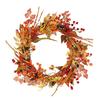 Harvest Festival Maple Leaf & Berry Wreath - Thanksgiving/Halloween Decor