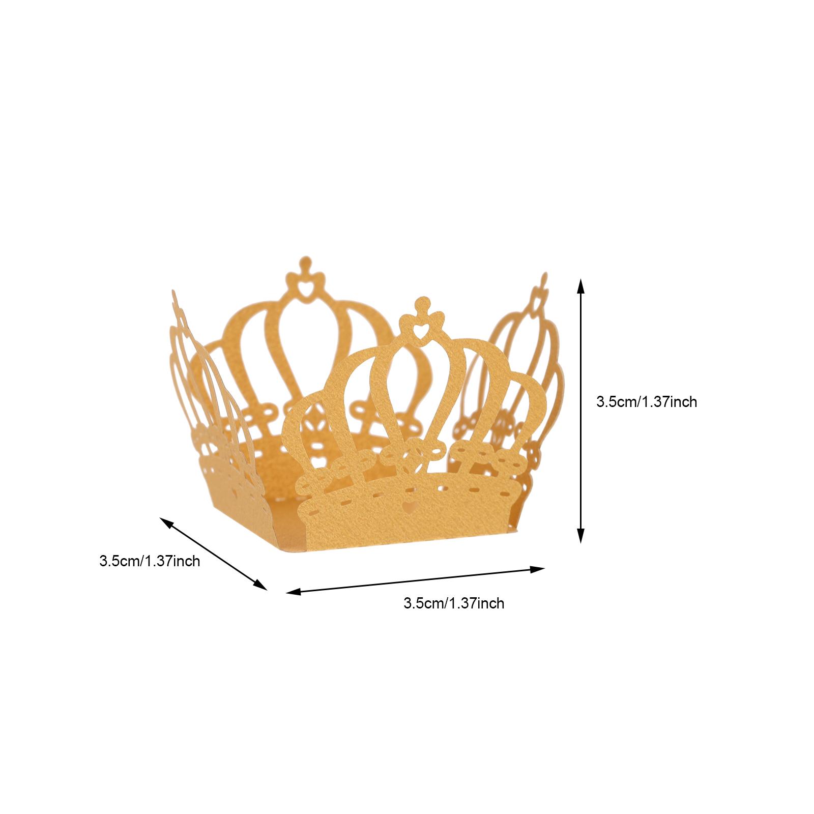50Pcs Chocolate Wrapping Tray Crown Design Decorative Paper Holder Elegant Candy Cup for Confectionery Packaging and Gift Box