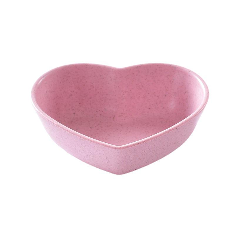 Creative Heart-Shaped Wheat Straw Seasoning Dish - Ideal for Vinegar, Soy Sauce & Dipping