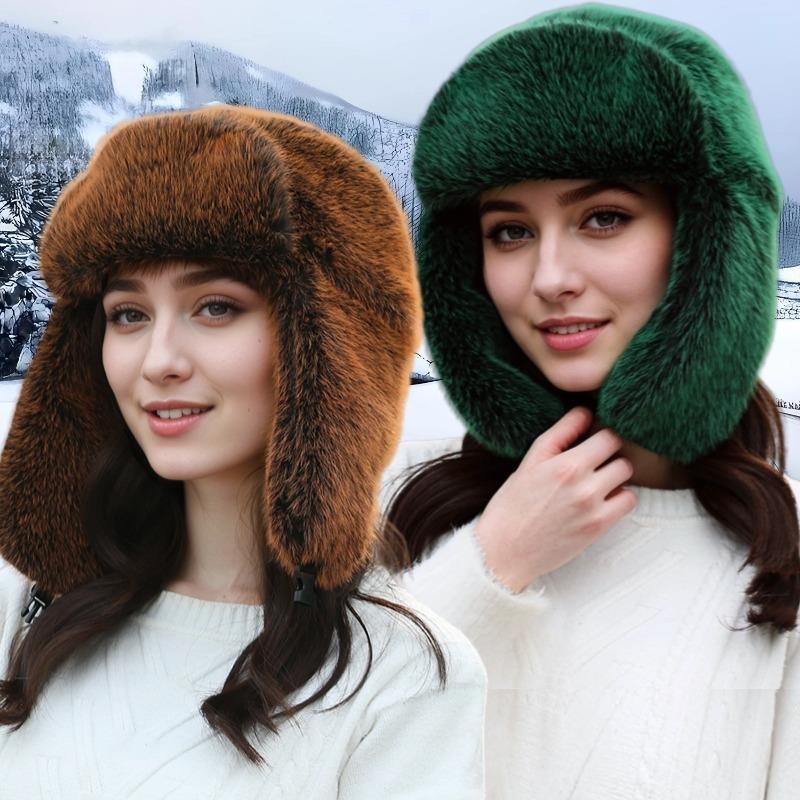 New Fox Hair Female Winter Warm Snow Cap Outdoor Travel Ear Cap Ski Cap Imitation Fur