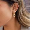 Yori White Geometric Cubic Zirconia Double Hoop Earrings Women Jewelry Trendy Metal 18K Unusual Earrings Gift
