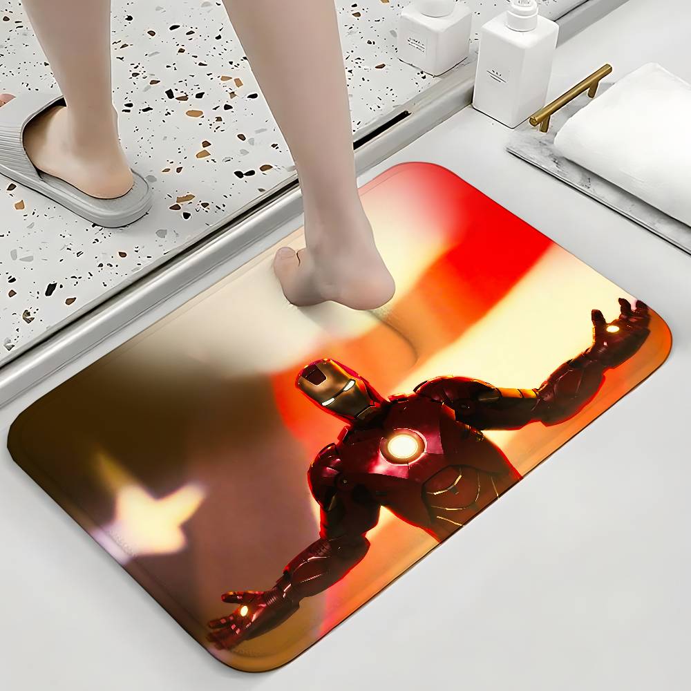 Cool I-Iron Man Classic Carpet Bathroom Anti-slip Mat Door Mat Home Decoration Mat Entrance Door Mat Scratch-resistant Door Mat