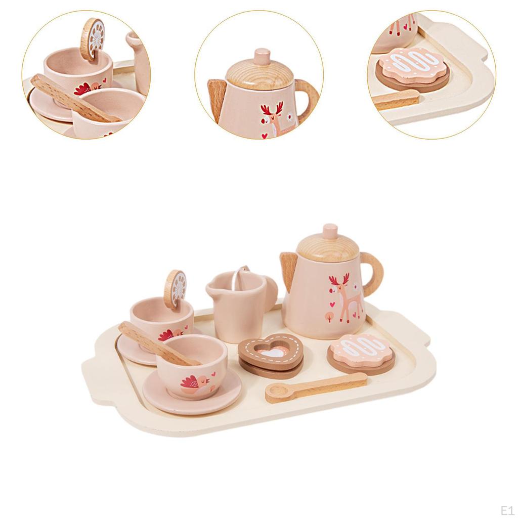 Little Girls Tea Set Toy Play Kitchen Accessories Toddlers Afternoon Time for Ages 3 4 5 Years