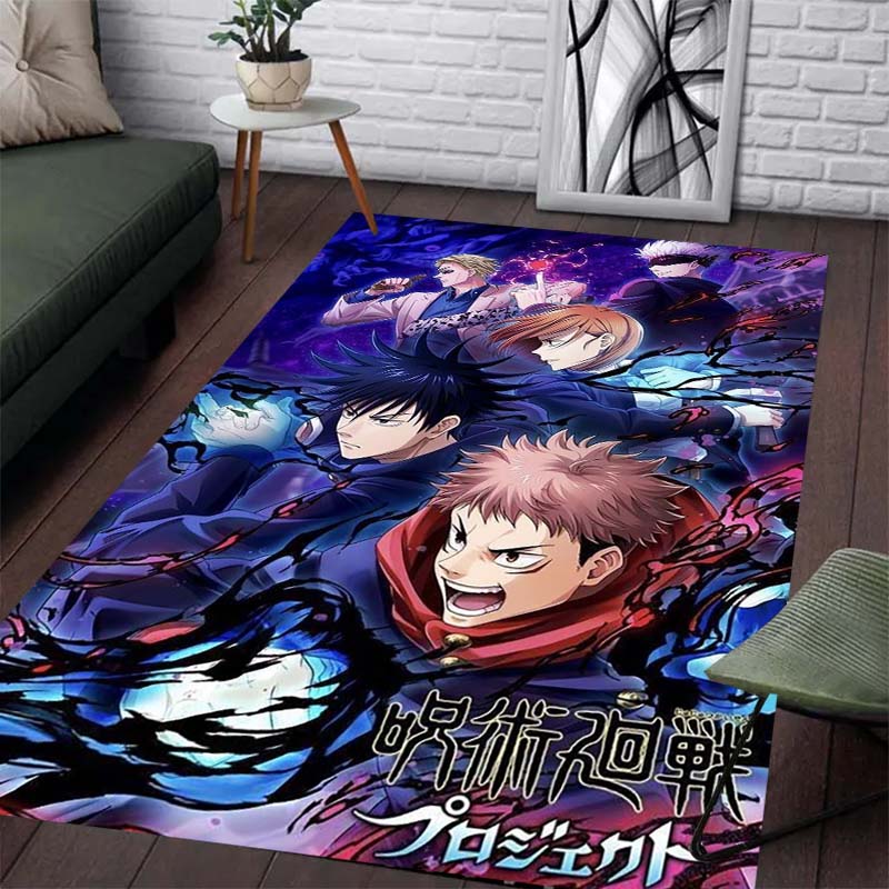 Jujutsu Kaisen Pattern Carpet - Anti-slip Kitchen and Outdoor Carpet, Home and Bedroom Decoration, Birthday Gift