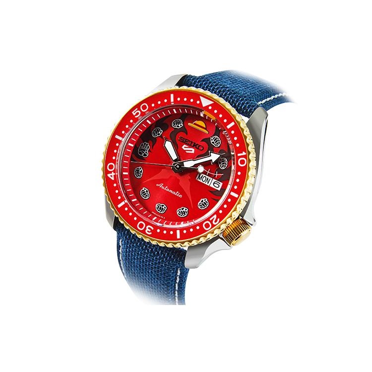 Seiko Mechanical Movement Leather Strap Watch Men's Watches Red Watch Dial SRPF62K1