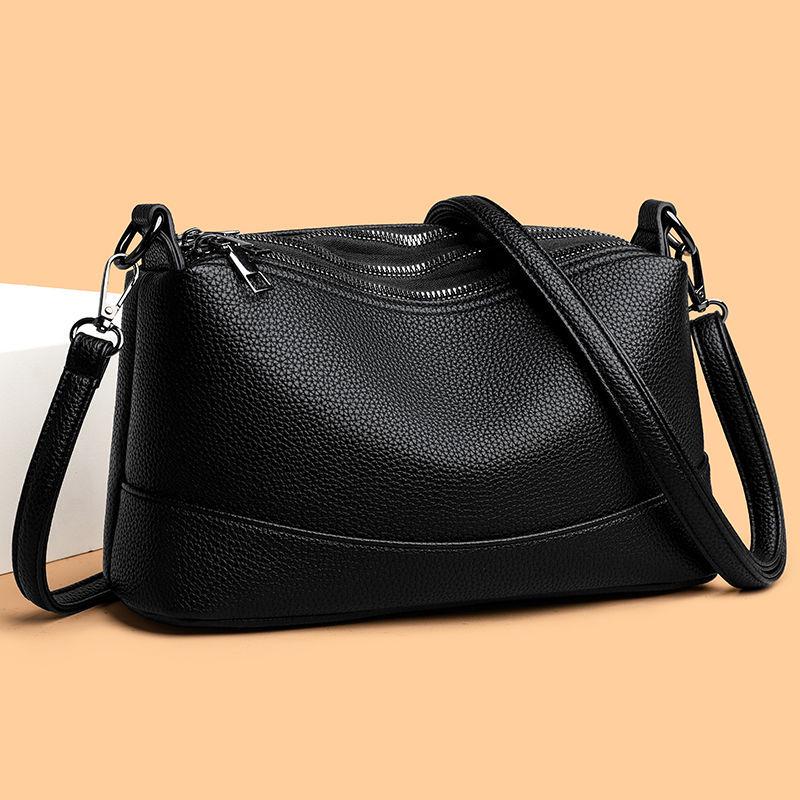 Elegant Women's Soft Leather Large Capacity Crossbody Bag 2025 - Chic Handheld Tote for Commuting Moms