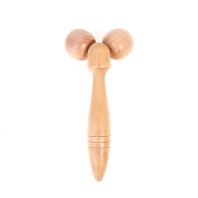 Appareil de massage à rouleaux portable Appareil de massage facial à deux roues en bois