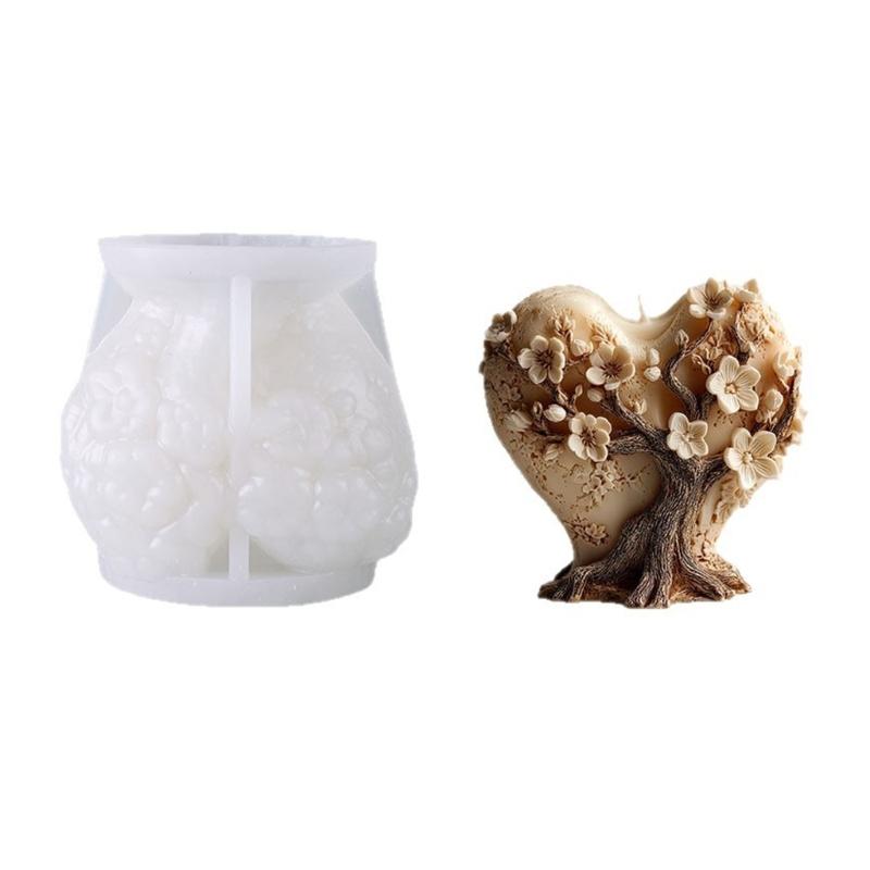 

Heart Tree Shaped Silicone Candle Molds Food Grade Silicone for Handmade Candle Soap Wedding Decoration and Epoxy Resin 1