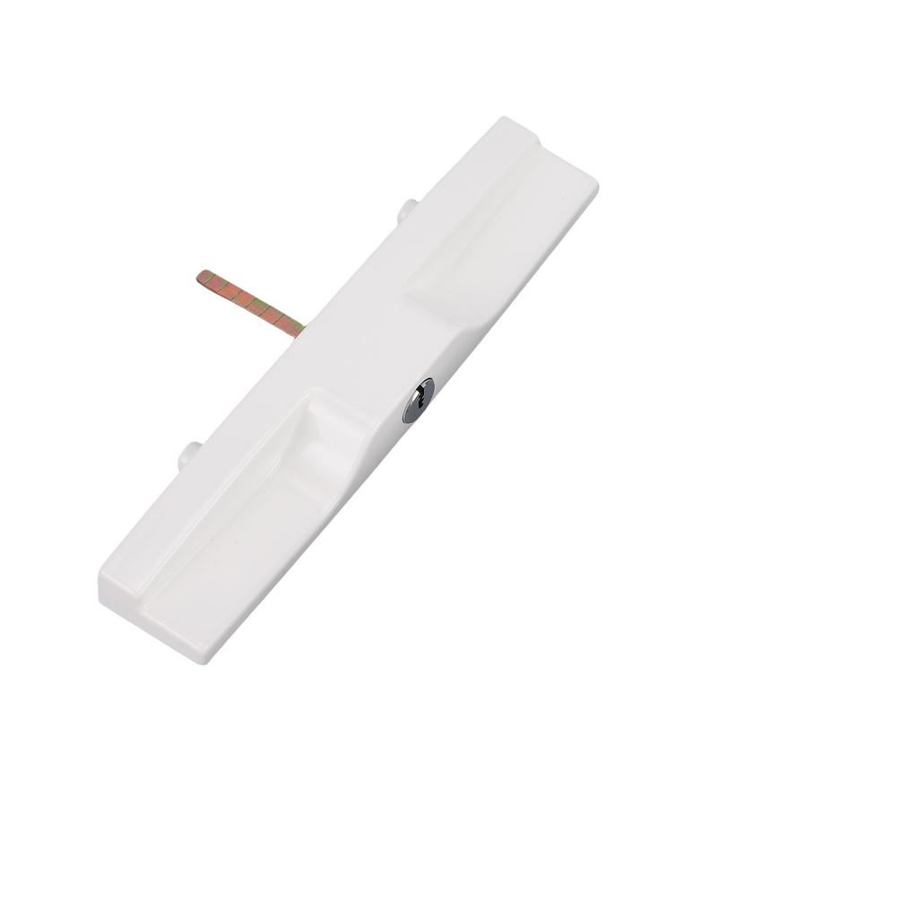 Sliding Patio Door Handle Set with Mortise Lock 45 Degree Keyway Fits 1 1 2in to 1 3 4in Thick Doors White Aluminum