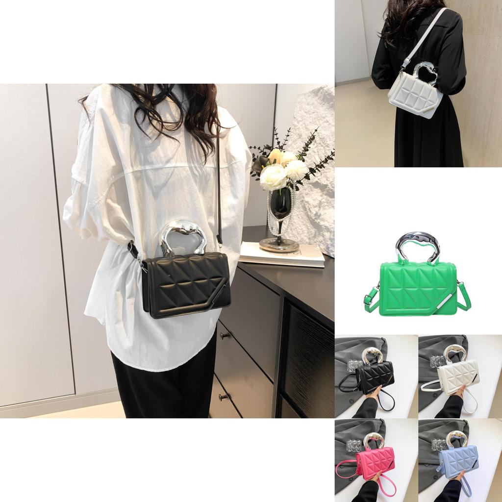 Schicke Trendy PU-Leder Handtasche Kleine Quadratische Tasche Für Damen Mit Stilvollen Nähten