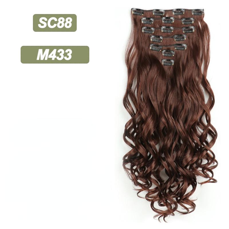 MISSQUEEN Long Wavy Ombre Hair Extensions 16 Hairpins Clipped In The Hair Extensions To Synthesize A Heat Resistant Thick Wig