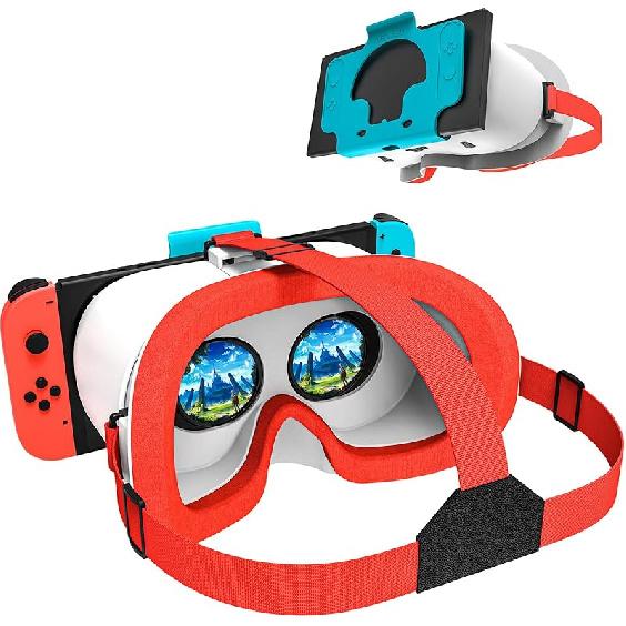 MVPTGRS VR Headset for Original Nintendo Switch & Switch OLED Model Upgraded, Virtual Reality Glasses with Adjustable HD Lenses and Comfortable Head