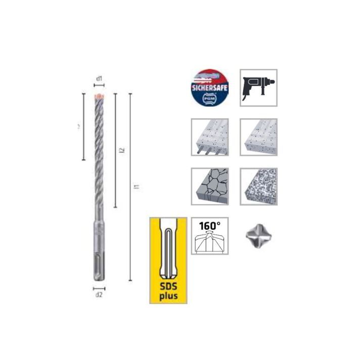 Foret sds-plus alpen 81506810100 - lot de 3 - diamètres 6mm, 8mm, 10mm