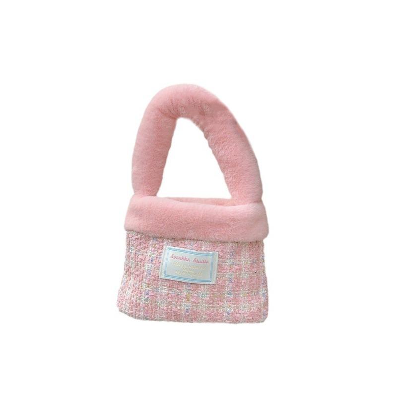 13 Plüschtaschen Damen Winter Neu Herbst und Winter Fellige Hand Wolle Eimer Tasche Handtasche