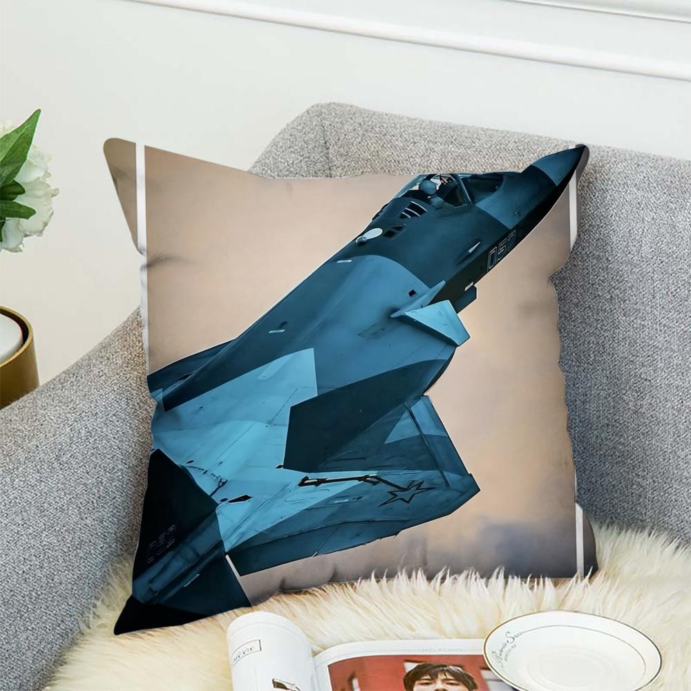 Russia Modern Fighter Jets Pillow Case For Car Sofa Decorative Home Double-sided Print Plush Square Throw Pillow Cushion Cover