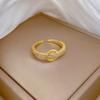 Real Gold Ring Light Luxury Full Diamond Ring Opening Adjustable Simple Jewelry Japanese Ring Couple Ring