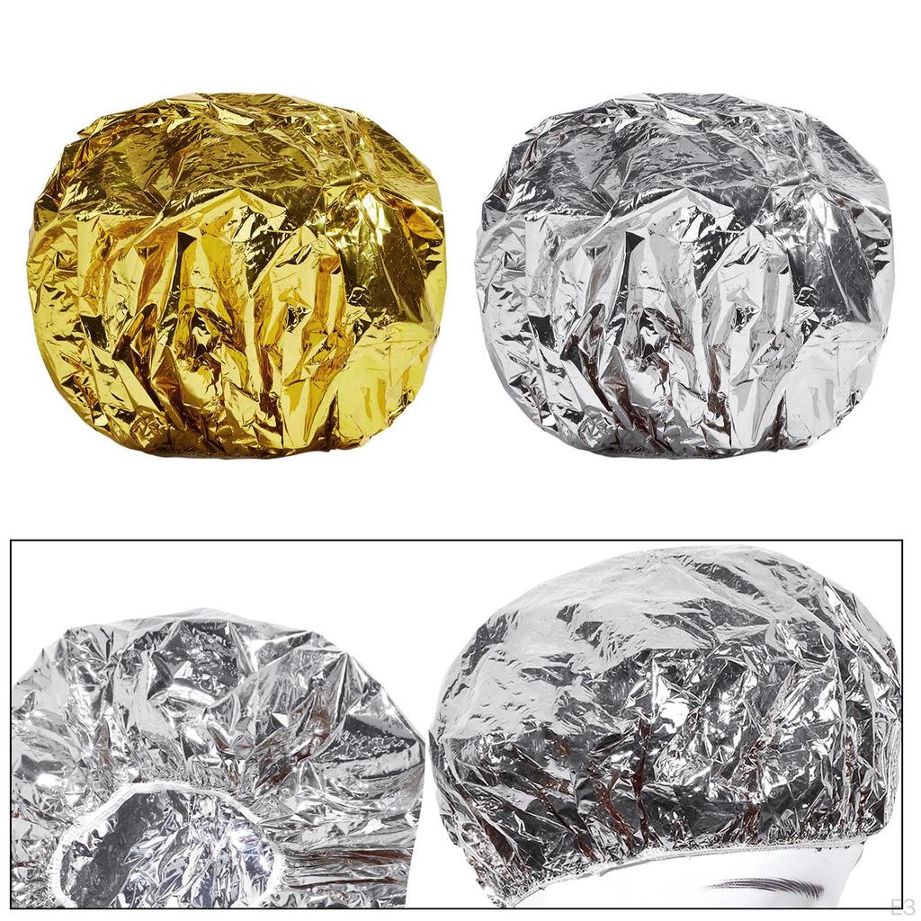 Elastic Shower Cap Heat Insulation Hat Tin Foil Cover, Hairdressing Nourishing Women Hair Salon