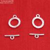 Sterling Silver Elephant & Leaf Double Charm Beads with OT Clasp for DIY Jewelry