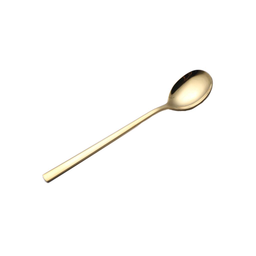 Korean Stainless Steel Spoon Chopstick Set, Restaurant Hotel Golden Spoon Solid Flat Chopsticks