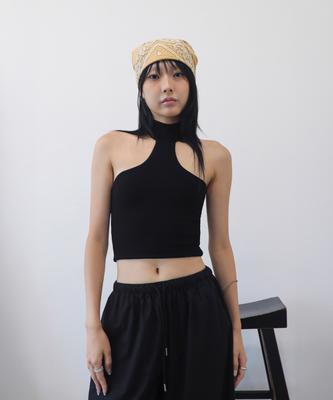 TOPGIRL Racer Front T-Back Mock Neck Crop Top_T316Tp122