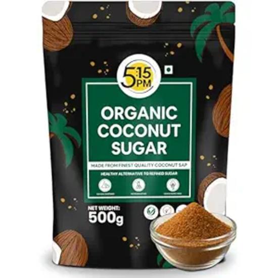 5:15PM Organic Coconut Sugar 500g | Unrefined Sugar Substitute | Coconut Palm Sugar | Natural Sweetener |100% Pure