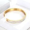 18K Gold-Plated Titanium Steel Diamond Bangle for Women & Men's Open Bracelet