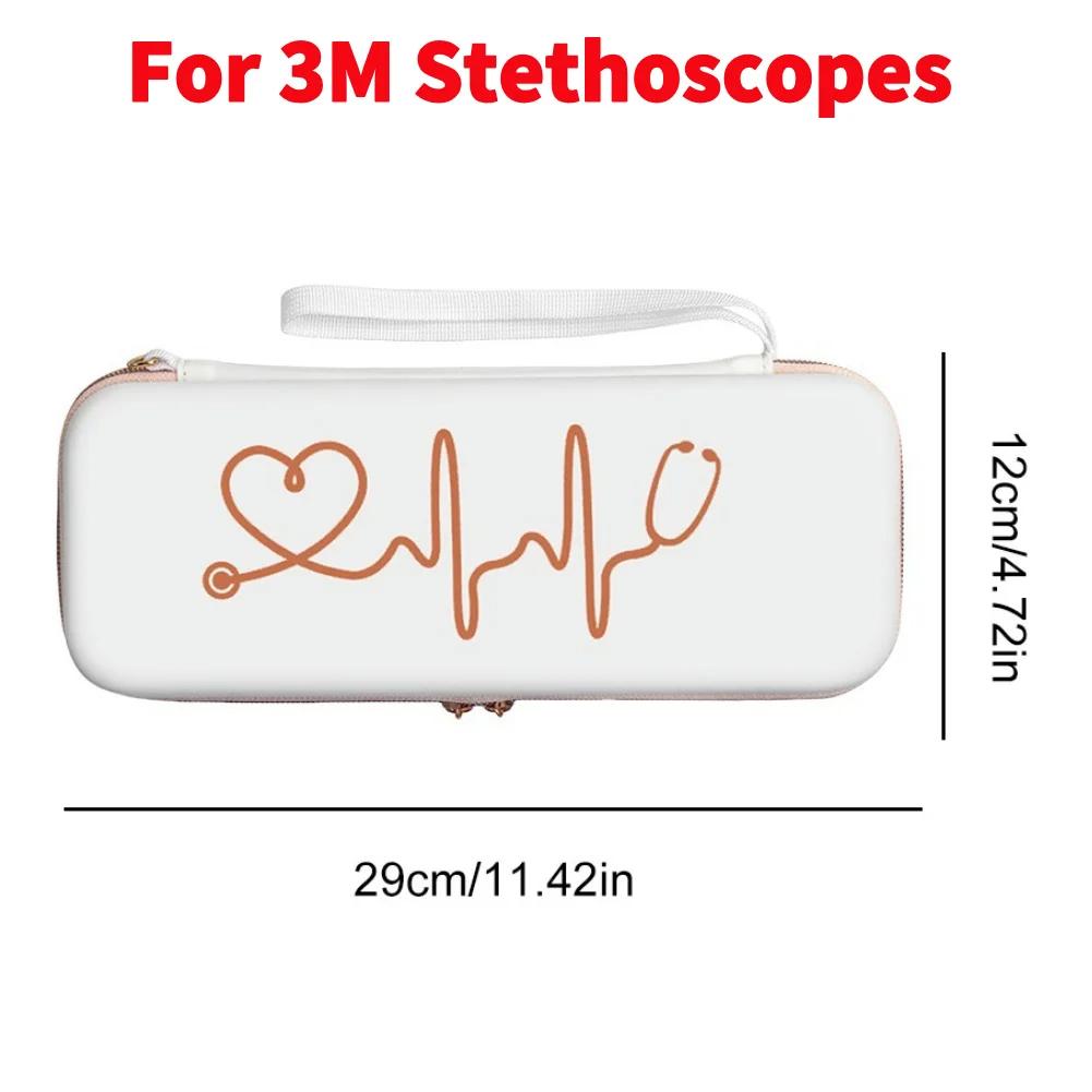 For 3M Littmann Cardiology III Stethoscope Storage Box Portable Travel Carrying Case Mesh Bag Hard EVA Medical Organizer