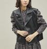 ROPE PICNIC Synthetic Leather Sleeveless Jacket GSV54000 Black Women's (01)