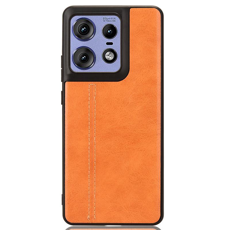 

For Motorola Edge 50 Pro 5G Case Cowhide Texture Leather+TPU+PC Phone Cover Orange