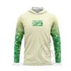 Mens Quick-Dry Ice Silk Long Sleeve Fishing Shirt UPF50 Sun Protection Hooded Tee With Integrated Face Cover
