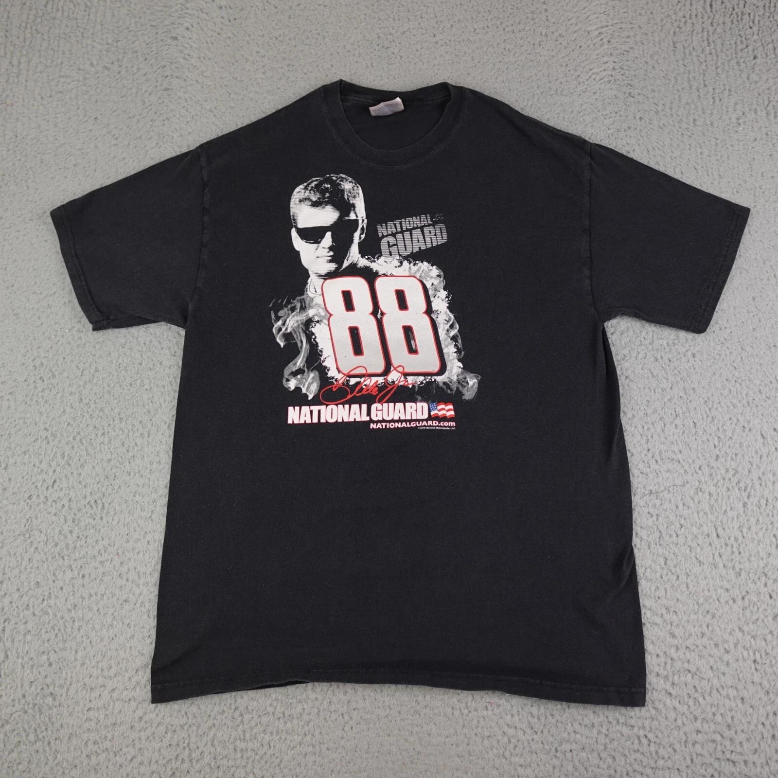 Dale Earnhardt Jr Shirt Mens Large Black Nascar 2010 National Guard Hendrick L