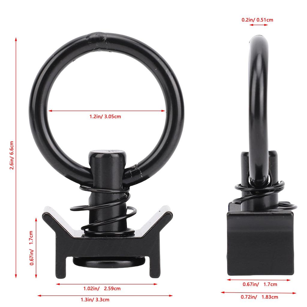 Jiawu 12 Pack Single Stud Fittings, L Track Tie Down O-Rings, 4000 Lbs Breaking