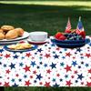 3Pcs n Flag Plastic Tablecloth Patriotic Red White Blue Star Disposable Table Cover 4th of July Rectangle Table Cloth for Independence Memorial Day