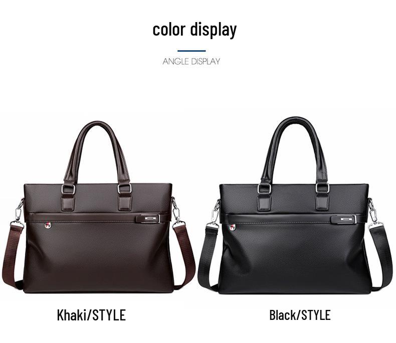 Men's Wear-Resistant Leather Laptop Briefcase - Large Capacity Crossbody/Shoulder Bag