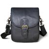 Men Genuine Crazy Horse Leather Waist Pack 7-Inch Vintage Outdoor Hip Bag with Hook Phone Camera Pouch Male Crossbody Bags