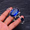 Piatră prețioasă Safir Albastru : Brățară Bijuterie Handmade din Argint Sterling 925 cu Pietre Semiprețioase Multiple