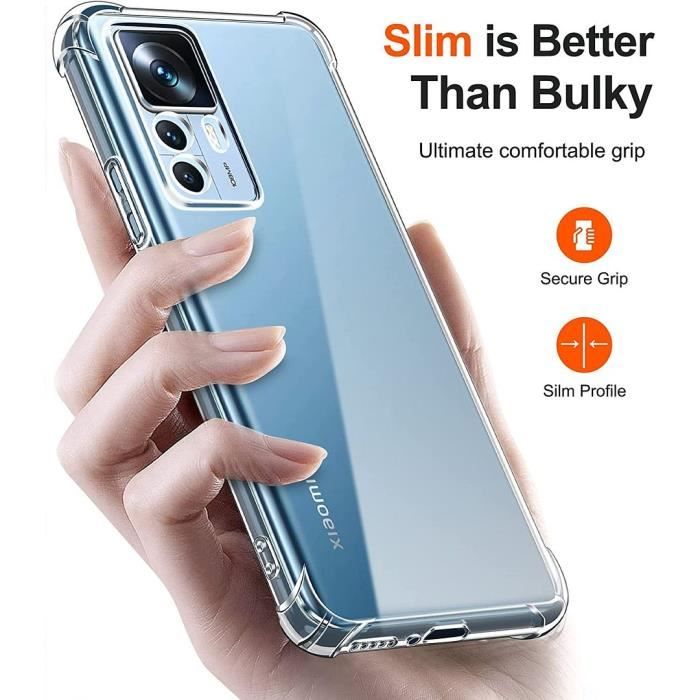 Case for Xiaomi 12T - 12T Pro - Shockproof Anti-Scratch Transparent Slim Reinforced Corners