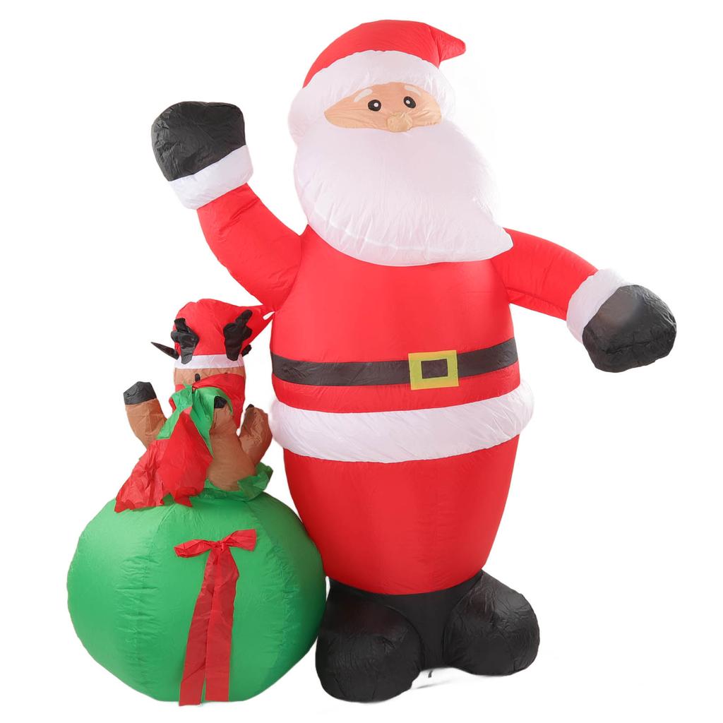 Inflatable Santa Elk Built in LED Weatherproof Fade Resistant Inflatable Christmas Decoration for