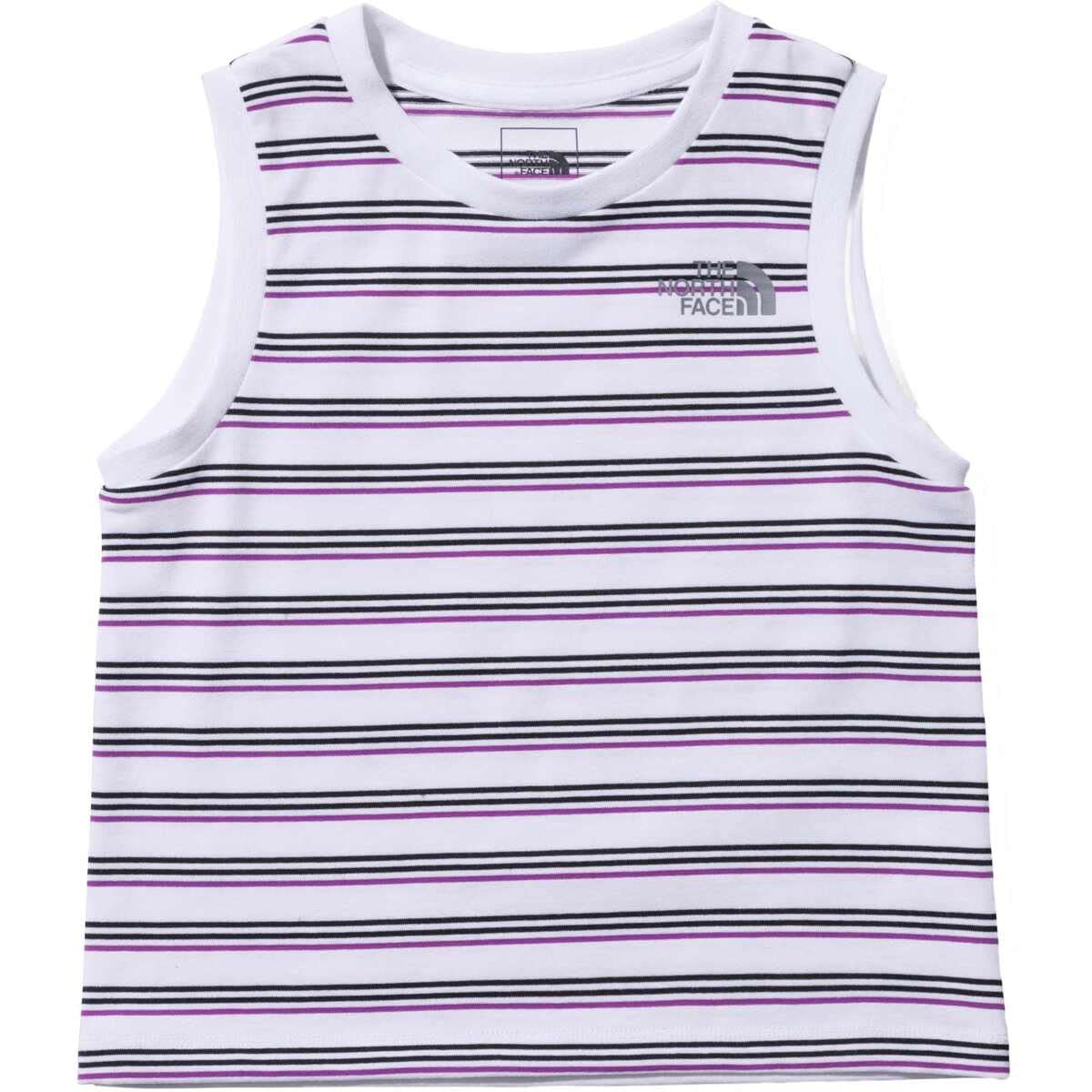

The North Face Striped UV Size 150 Girls Tank, Moisture-Wicking, Quick-Drying, Protection, Anti-Static, White, белый