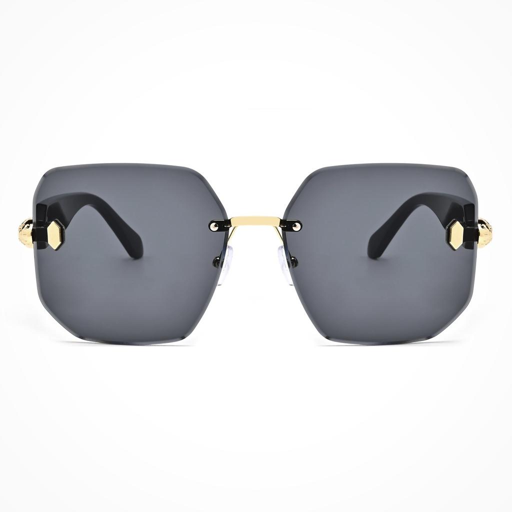 Fashion Large Frame Frameless Trimmed Sunglasses Anti-Ultraviolet Small Fragrant Sunglasses For Women And Men