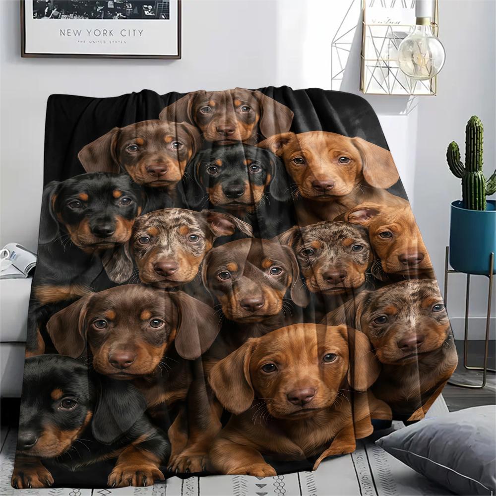 Stacking puppies Print Flannel Blanket,High quality Comfortable for All Seasons,Home Decor,Warmth and Comfort,Perfect for Christmas Gifts