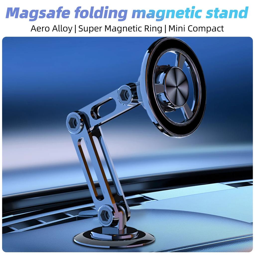 Magnetický držák na telefon do auta Stojan na palubní desku Slitinový Skládací Magnetický Držák do auta Smartphone Mobilní Držák Pro iPhone Samsung Xiaomi
