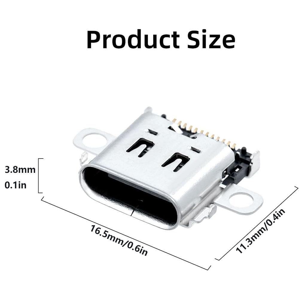10PCS 12-pin Replacement Type C Charging Port Double For  Switch Console