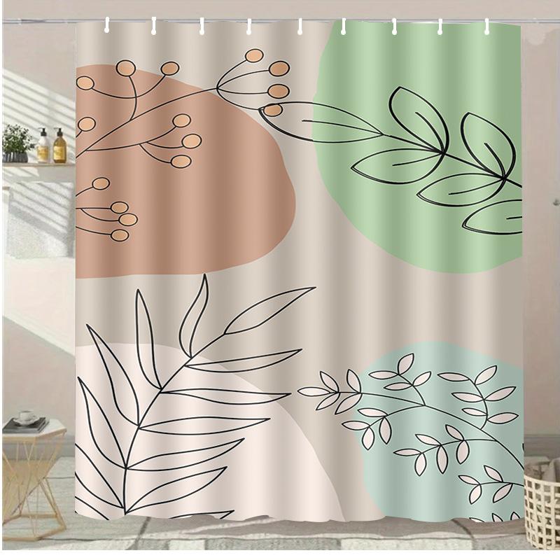 Cartoon Ice Cream Cake Washable Dirt-Resistant Shower Curtain Shower Head Waterproof Polyester Bath Curtain For Home Decor