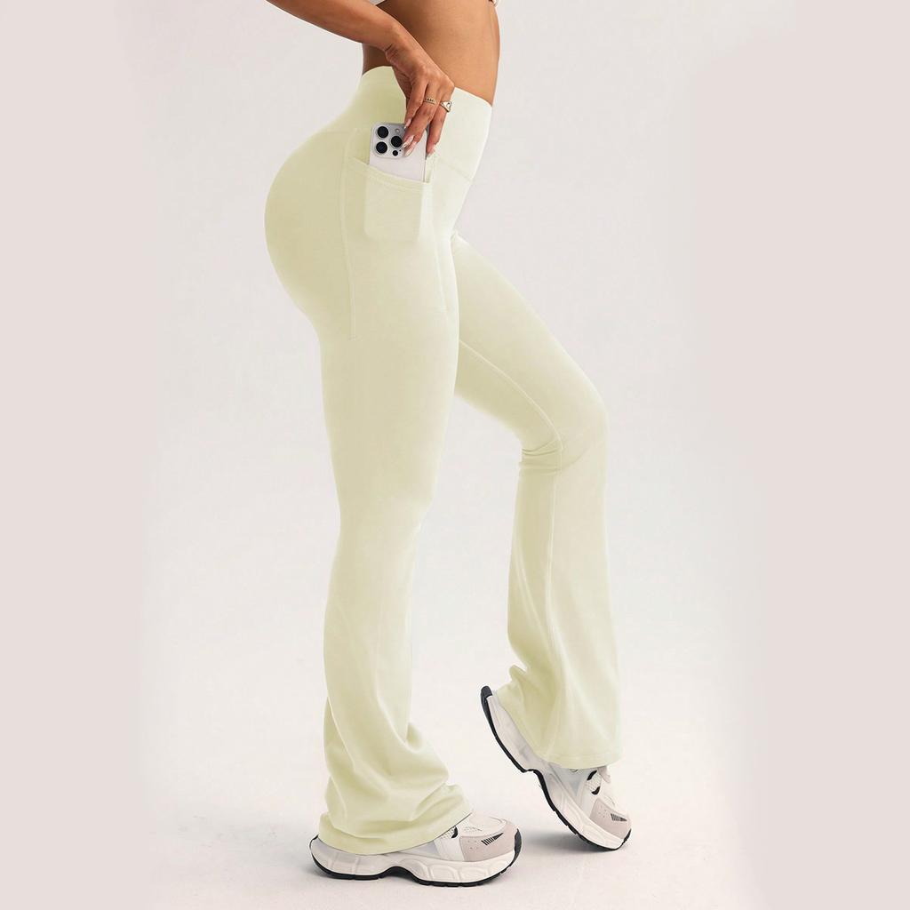 Peach Flared Pants Fitness Pants Women's Wide-leg High-waisted Yoga Pants Spring and Summer Micro-pull Women's Outer Wear