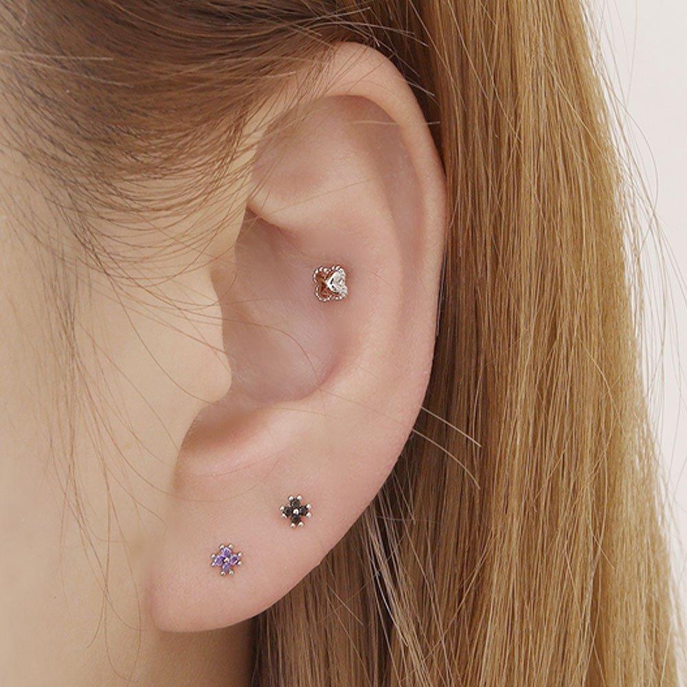(1+1) Fashion Sweet Flower Piercing One Side Sale