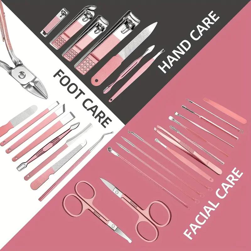 Xiaomi Nail Clipper Set Cherry Blossom Powder 30-piece Nail Clipper Stainless Steel Nail Clipper with Eyebrow Razor Beauty Set Tool Set